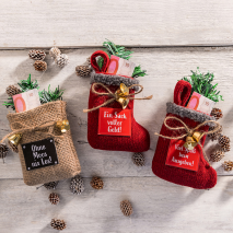 Weihnachts-Söckchen oder Jute-Geschenksäckchen