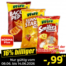 Nur gültig vom 08.06. bis 14.06.2026 und nur mit der NORMA Pluss App 16% billiger: –,99