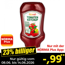 Nur gültig vom 08.06. bis 14.06.2026 und nur mit der NORMA Pluss App 23% billiger: –,99