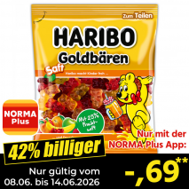 Nur gültig vom 08.06. bis 14.06.2026 und nur mit der NORMA Pluss App 42% billiger: –,69