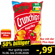 Nur gültig vom 15.06. bis 21.06.2026 und nur mit der NORMA Pluss App 50% billiger: –,99