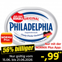 Nur gültig vom 15.06. bis 21.06.2026 und nur mit der NORMA Pluss App 56% billiger: –,99