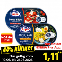 Nur gültig vom 19.06. bis 21.06.2026 und nur mit der NORMA Pluss App 44% billiger: 1,11